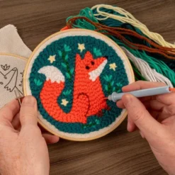 Broderi Kit Med Stansnål - Ræv - Kikkerland
