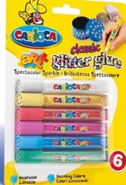 Carioca - Glitter Glue - Glimmer Lim - Spark - 10,5 ML - 6 Farver