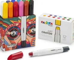 Carioca Plus - Art Crayon - Fedtfarver - Vandopløselige - 12 Farver