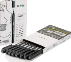 Carioca Plus - Pigment Liner Sæt - Sort - 8 Stk