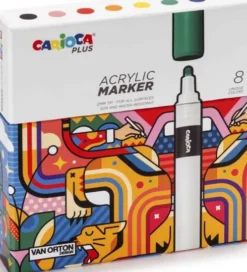 Carioca Plus - Tusser - Acrylic Marker - 8 Farver