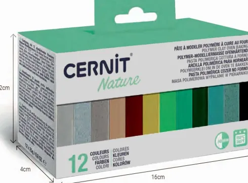 Cernit Gaveæske 12X25G, Natur