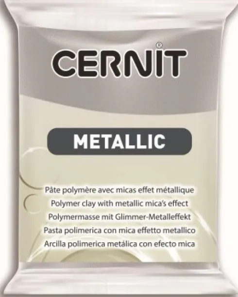 Cernit - Ler - Metallic - Sølv - 080 - 56 G