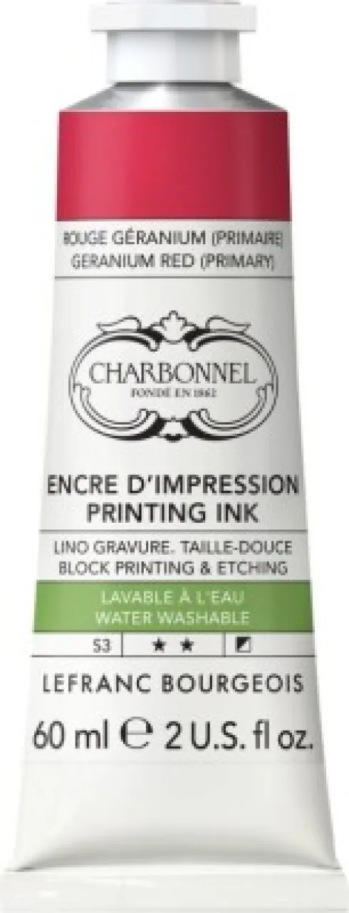 Charbonnel - Printing Ink Blæk - Geranium Red 60 ML