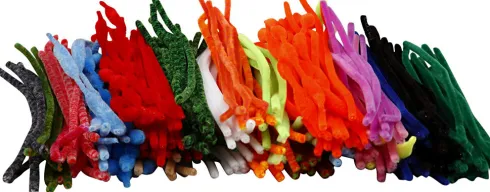 Chenille - L 30 CM - Tykkelse 6-15 MM - Assorterede Farver - 500 Assorterede
