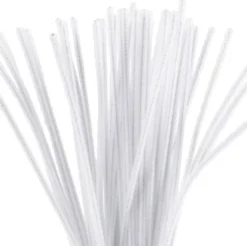 Chenille - L 30 CM - Tykkelse 4 MM - Hvid - 50 Stk