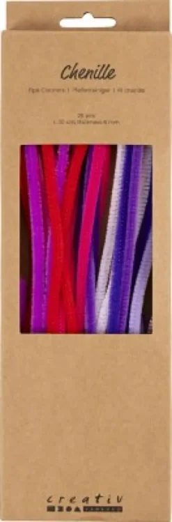 Chenille - L 30 CM - Tykkelse 6 MM - Lilla/Pink Harmoni