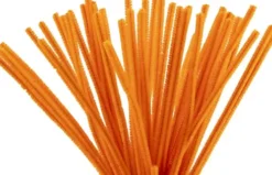 Chenille Piberensere - L 30 CM - Tykkelse 6 MM - Orange - 50 Stk