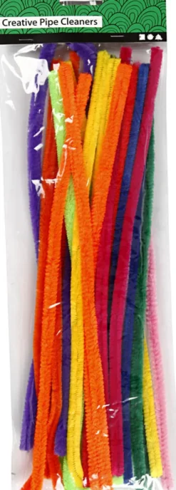 Chenille Piberensere - L 30 CM - Tykkelse 6 MM - Assorterede Farver - 50 Stk