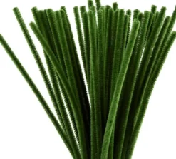 Chenille Piberensere - L 30 CM - Tykkelse 6 MM - Grangrøn - 50 Stk