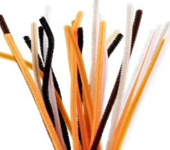 Chenille Piberensere - L 30 CM - Tykkelse 6 MM - Halloweenfarver - 25 Stk