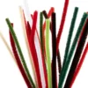 Chenille Piberensere - L 30 CM - Tykkelse 6 MM - Julefarver - 25 Stk