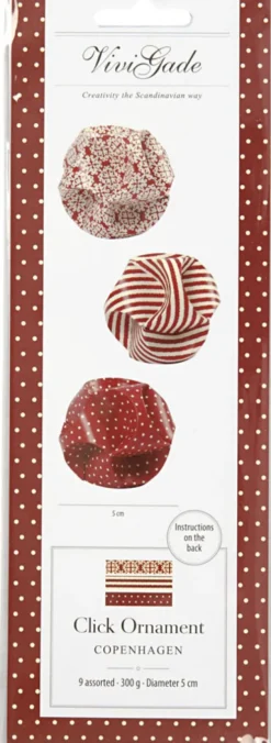 Click Ornamenter - Ø 5 CM - Str. 3,5X8,8 CM - 9 Sæt