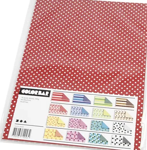 Color Bar Rivepapir - A4 - 210X297 MM - 100 G - 16 Assorterede Ark