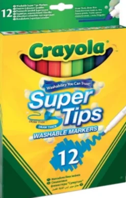 Crayola - Supertips Vaskbare Tuscher 12 Stk
