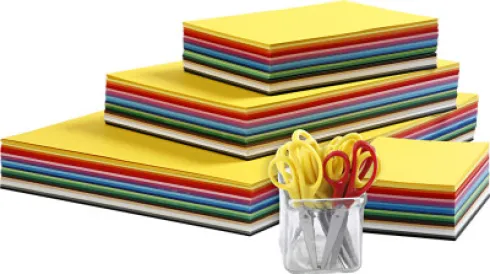 Creativ Karton Og Børnesakse - A3,A4,A5,A6 - 180 G - Assorterede Farver