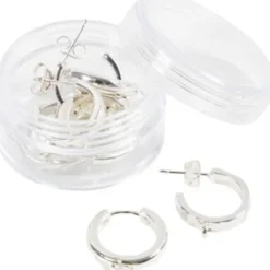 Creoler Med Øje - Ø 15 MM - Tykkelse 3 MM - Forsølvet - 2 X 2 Par
