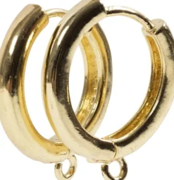 Creoler Med Øje - Ø 15 MM - Tykkelse 3 MM - Forgyldt - 2 Par