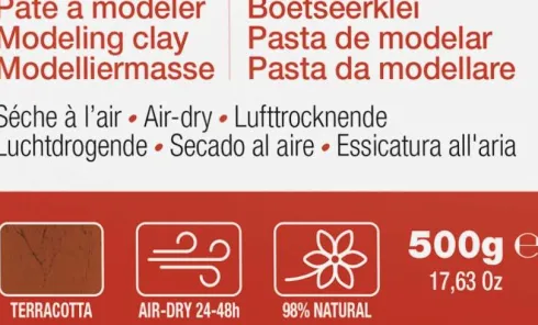 Darwi - Selvhærdende Ler - Cernit - Terracotta - 500 G
