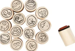 Deco Art Stempelsæt - Smiley - H 26 MM - Ø 20 MM - 15 Stk