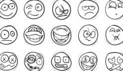 Deco Art Stempelsæt - Smiley - H 26 MM - Ø 20 MM - 15 Stk