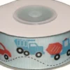 Dekobånd Lysblå M/ Køretøjer 25Mm 10M - Polyester