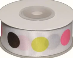 Dekobånd M/Prikker Pige 25Mm 10M - Polyester