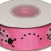Dekobånd Pink M/Mariehøns 25Mm 10M - Polyester