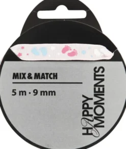 Dekorationsbånd - B 9 MM - Rosa - 5 M