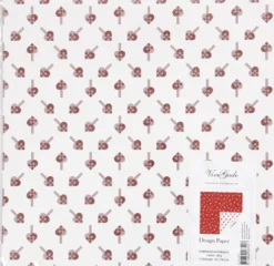 Designpapir - Flettehjerter Og Iskrystaller - 30,5X30,5 CM - 180 G - 3 Ark