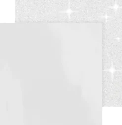 Designpapir - Glimmer - 30,5X30,5 CM - 120+128 G - Hvid - 2 Ark