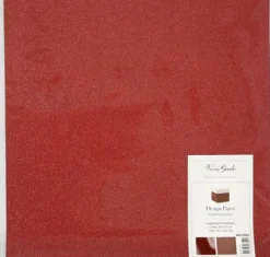 Designpapir - Glimmer - 30,5X30,5 CM - 120+128 G - Rød - 2 Ark