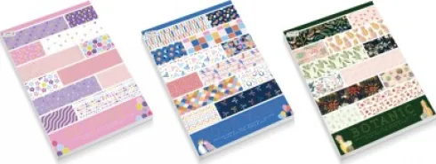 Designpapir I Blok - A4 - Foliedetaljer - 20 Ark - Assorteret