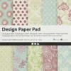 Designpapir I Blok - 15,2X15,2 CM - 120 G - Mint Grøn - Lilla - 50 Ark