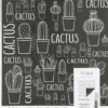 Designpapir - Kaktus - 30,5X30,5 CM - 180 G - Sort Hvid - 5 Ark