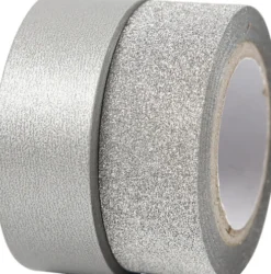 Designtape - B 15 MM - Sølv - 2 Ruller