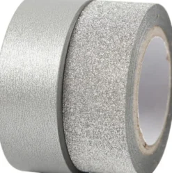 Designtape - B 15 MM - Sølv - 2 Ruller