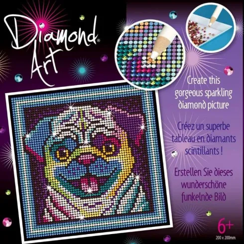 Diamond Art - Mops Hund - 20 X 20 CM