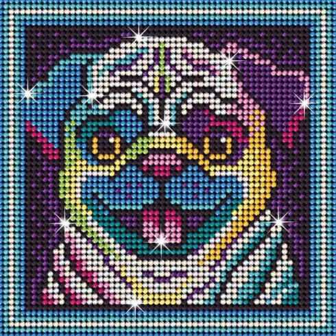 Diamond Art - Mops Hund - 20 X 20 CM