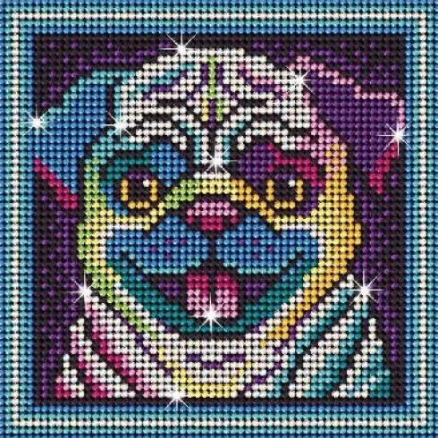 Diamond Art - Mops Hund - 20 X 20 CM