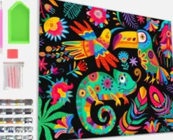 Diamond Art Painting Kit På Lærred - 30X40 CM - Fiesta - Splat