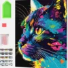 Diamond Art Painting Kit På Lærred - 30X40 CM - Kat - Ny - Splat