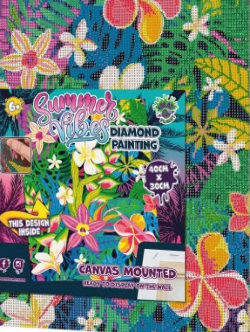 Diamond Art Painting Kit På Lærred - 30X40 CM - Sommer - Splat
