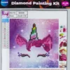 Diamond Painting Kit - 5D - 20X20 CM - Enhjørning