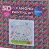Diamond Painting Kit - 5D - 20X20 CM - Med Træramme - Elefant