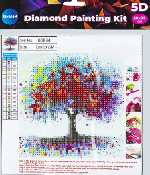 Diamond Painting Kit - 5D - 20X20 CM - Træ