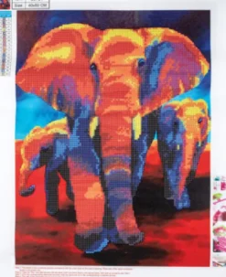 Diamond Painting - 40X50 CM - Elefanter