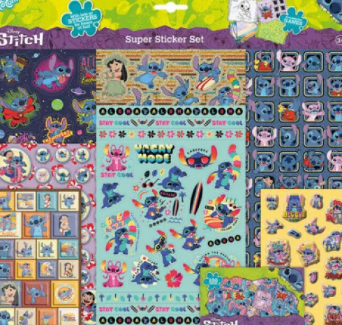 Disney Stitch - Klistermærker Til Børn - Inkl. Opgaver