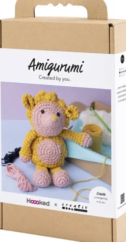 DIY Kit Amigurumi - Pindsvin - Lys Rosa - Varm Gul