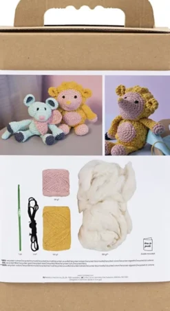 DIY Kit Amigurumi - Pindsvin - Lys Rosa - Varm Gul